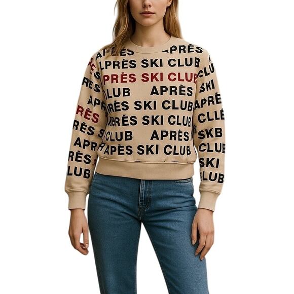 Apres-Ski Club by Chemistry Logo Crew Neck Sweatshirt NWT - Picture 1 of 11